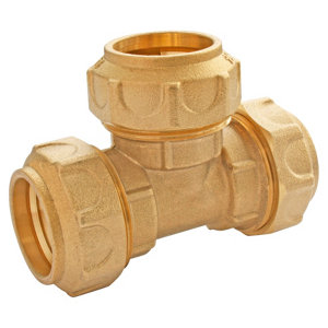 Té laiton égal pour PE Ø25