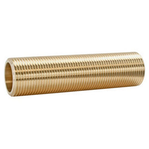 Lot de 2 tubes fileté laiton 10cm - double Mâle 20/27 (3/4")