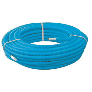 Couronne tube multicouche prégainée bleu Ø16 - 25 mètres