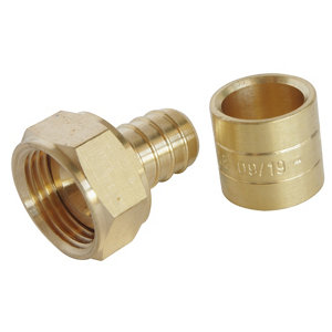 Lot de 2 raccords droit à glissement pour tube PER Ø12 - droit femelle 12/17 (3/8"), lot de 2