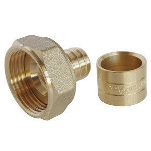 Lot de 2 raccords droit à glissement pour tube PER Ø16 - Femelle écrou tournant 20/27 (3/4")