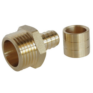 Lot de 2 raccords droit à glissement pour tube PER Ø12 - droit mâle 15/21 (1/2")