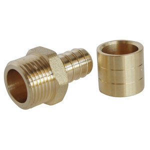 Lot de 2 raccords droit à glissement pour tube PER Ø12 - droit mâle 12/17 (3/8")