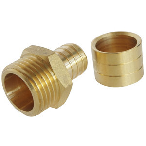 Lot de 2 raccords droit à glissement pour tube PER Ø16 - droit mâle 15/21 (1/2")