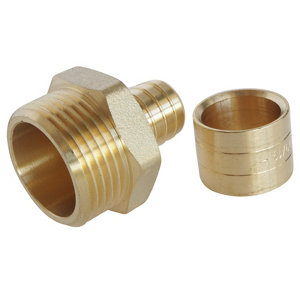 Lot de 2 raccords droit à glissement pour tube PER Ø16 - droit mâle 20/27 (3/4")