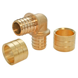 Lot de 2 raccords coudé égal à glissement pour tube PER Ø12