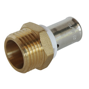 Raccord droit à sertir pour tube PER Ø12 - droit mâle 15/21 (1/2")