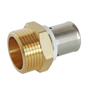 Raccord droit à sertir pour tube PER Ø16 - droit mâle 20/27 (3/4")