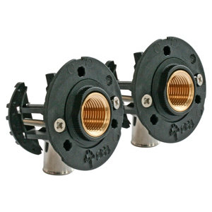 Fixation pour robinetterie Bain Douche pour PER Ø12 raccord à sertir sortie femelle 15/21 (1/2")