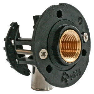 Fixation pour robinetterie Machine à laver pour PER Ø16 raccord à sertir sortie femelle 15/21 (1/2")