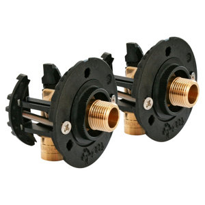 Fixation pour robinetterie Lavabo pour PER Ø16 raccord à glissement sortie mâle 12/17 (3/8")