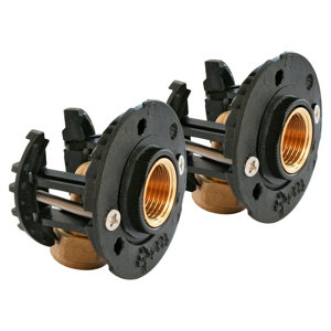 Fixation pour robinetterie Bain Douche pour PER Ø16 raccord à compression sortie femelle 15/21 (1/2")