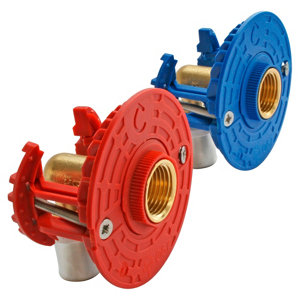 Fixation pour robinetterie Bain Douche pour tube Multicouche Ø16 raccord à sertir sortie femelle 15/21 (1/2")