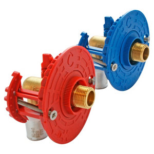 Fixation pour robinetterie Lavabo pour tube Multicouche Ø16 raccord à sertir sortie mâle 12/17 (3/8")