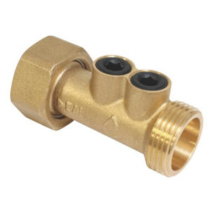 Clapet antipollution à double purge laiton brossé. Ecrou tournant-Mâle 20/27