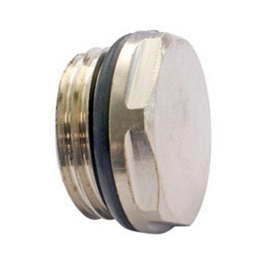 Bouchon obturateur de radiateur 15/21 en laiton nickelé