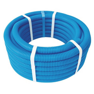 Tube PER prégainé bleu diamètre 16 mm eau froide 60 m
