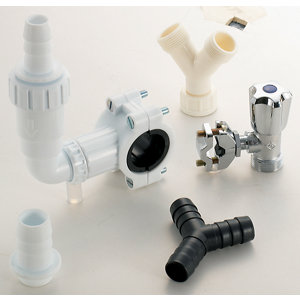 Kit d'évacuation double pour installation machine à laver le linge, lave-vaisselle