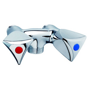 Mélangeur de douche, en laiton chromé, filetage 15x21 mm, entraxe 60 mm