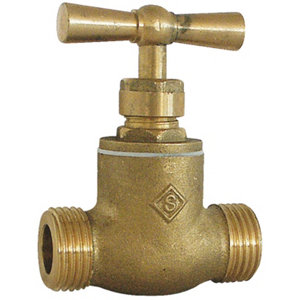 Robinet d'arrêt à potence sans purge, mâle/mâle, filetage 12x17 mm