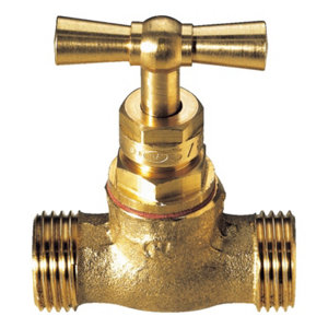 Robinet d'arrêt à potence sans purge, mâle/mâle, filetage 20x27 mm