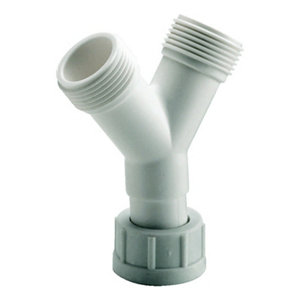 Raccord de jonction Y pour l'alimentation en eau de deux machines, écrou femelle/mâle Ø 20-27 mm