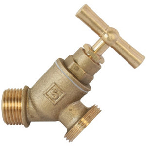 Robinet d'arrosage brossé tête à potence 15x21 mm