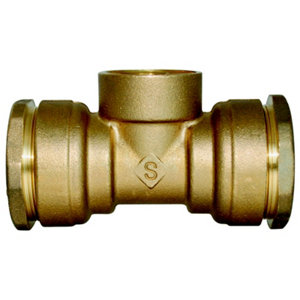 Té en laiton femelle au centre à sertir pour tube multicouche Ø 20 mm 15x21 mm