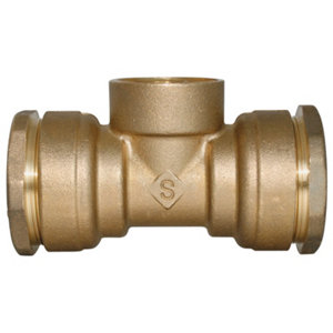 Té en laiton femelle au centre à sertir pour tube multicouche Ø 25 mm 20x27 mm