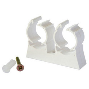 Attache de fixation double blanc pour tube Ø 16 m