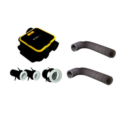 Kit VMC simple flux automatique Aldes EasyHome compact + 2 gaines 6m ø80mm et 1 gaine 6 x ø125mm offertes - vue 2