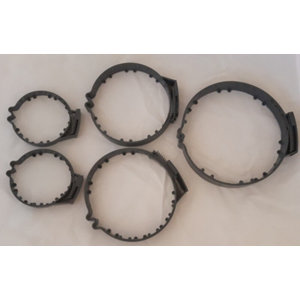 Kit de 5 colliers VMC noirs 2 x Ø 80, 2 x Ø 125 et 1 x Ø 160