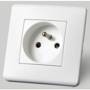 Prise 2 points avec terre "Antaria II" blanc