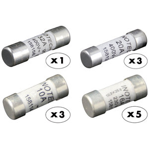 Lot de 12 fusibles à voyant  3 x 10 - 5 x 16 - 3 x 20 - 1 x 32