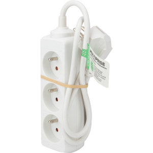 Bloc multiprise recycle 3 prises x 16A blanc - 0,75 M  