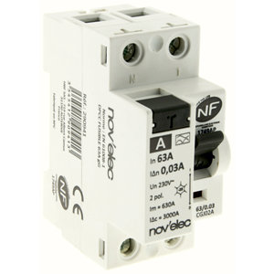 Interrupteur différentiel 30 mA 63A type A