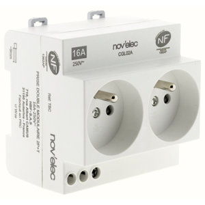 Double prise modulaire-une puissance maxi de 3680W en 230V par prise.