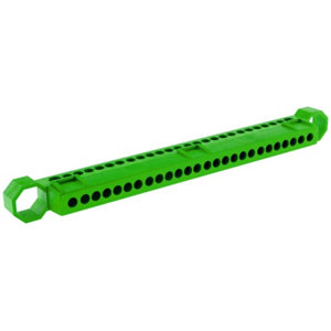 Bornier terre 13 connexions - Vert