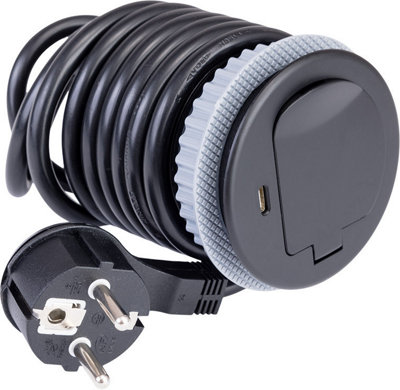 Bloc prise encastrable + clapet + port USB C Otio