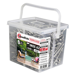 Seau de 550 vis inox A2 pour terrasse 5 x 50 mm