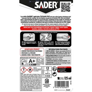 Colle raccords et tuyaux PVC – Tube de 125ml