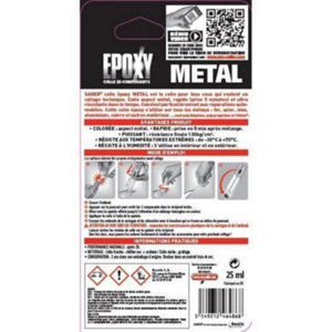 Colle aspect métal époxy seringue 25 ml