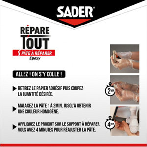 Pâte à réparer époxy tous matériaux, Répare tout 57 g
