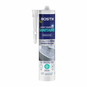 Mastic silicone pour joint sanitaire, traité anti-moisissures transparent -  280ML
