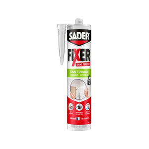 Colle fixer sans percer tous travaux intérieur/extérieur transparent - cartouche 300 g