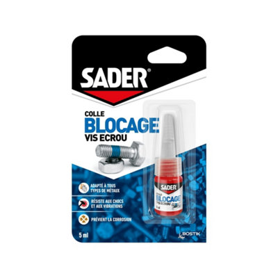 Colle blocage vis et écrou Sader tube 5ml - vue 1