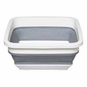 Bassine rétractable 8 L blanche et grise L. 32 x l. 5 x H. 32 cm.