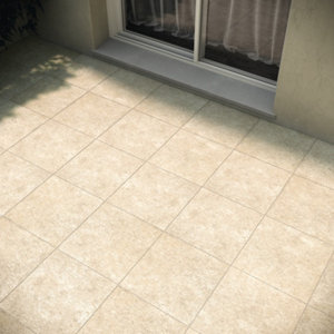 Carrelage de sol extérieur "Vaucluse" beige - l. 45,5 x L. 45,5 cm