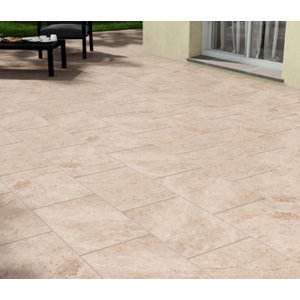 Carrelage de sol extérieur "Fontainebleau grip" beige - l. 40 x L. 60 cm