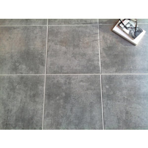 Carrelage de sol intérieur "Impression" gris anthracite - l. 45,5 x L. 45,5 cm